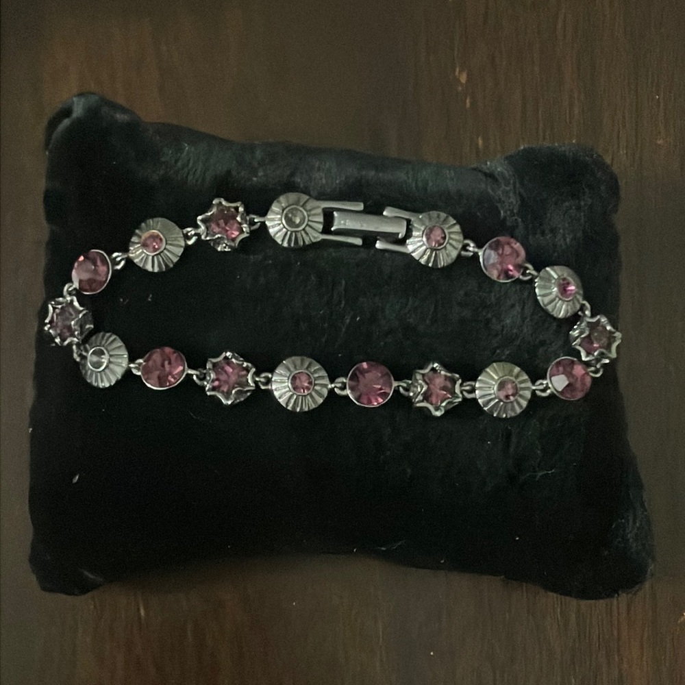 Givenchy Purple Crystal Antiqued / Gray Bracelet